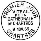 Oblitération 1er jour à Chartres le 9 novembre 1963