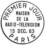 Oblitération 1er jour à Paris le 15 décembre 1963