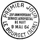 Oblitération 1er jour à Le Bourget le 9 mai 1964
