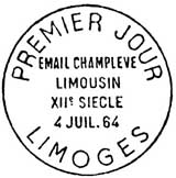 Oblitération 1er jour à Limoges le 4 juillet 1964