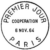 Oblitération 1er jour à Paris le 6 novembre 1964