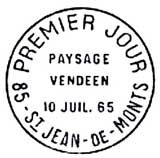 Oblitération 1er jour à Saint-Jean-de-Monts le 10 juillet 1965