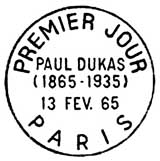 Oblitération 1er jour à Paris le 13 février 1965