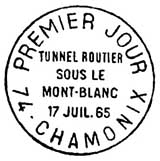 Oblitération 1er jour à Chamonix le 17 juillet 1965