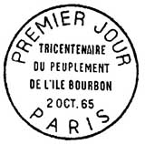 Oblitération 1er jour à Paris le 2 octobre 1965