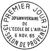 Oblitération 1er jour à Salon-de-Provence le 6 novembre 1965