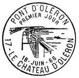 Oblitération 1er jour à Château d'Oléron 18 juin 1966