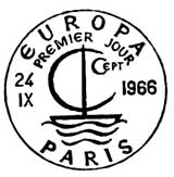 Oblitération 1er jour à Paris et Strasbourg 24 septembre 1966