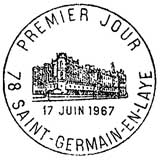 Oblitération 1er jour à Saint-Germain-en-Laye le 17 juin 1967
