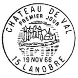 Oblitération 1er jour à Lanobre le 19 novembre 1966