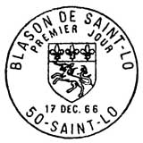 Oblitération 1er jour à Saint-Lô le 17 décembre 1966