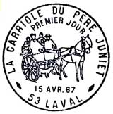 Oblitération 1er jour à Laval le 15 avril 1967
