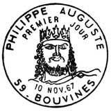 Oblitération 1er jour à Bouvines le 10 novembre 1967
