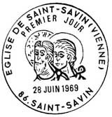 Oblitération 1er jour à Saint-Savin le 28 juin 1969