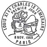 Oblitération 1er jour à Paris et Dijon le 8 novembre 1969