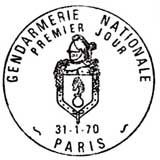 Oblitération 1er jour à Paris le 31 janvier 1970