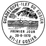Oblitération 1er jour à Le Gosier (Guadeloupe) le 20 juin 1970