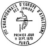 Oblitération 1er jour à Paris le 11 septembre 1970