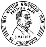 Oblitération 1er jour à Cherbourg et Lyon le 8 mai 1971