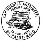 Oblitération 1er jour à Saint-Malo le 10 avril 1971