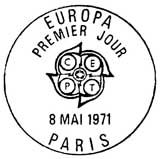 Oblitération 1er jour à Paris et Strasbourg le 8 mai 1971
