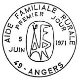 Oblitération 1er jour à Angers le 5 juin 1971