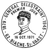 Oblitération 1er jour à Saint-Vaast et Bourg-en-Bresse le 16 octobre 1971