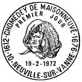 Oblitération 1er jour à Neuville-sur-Vanne le 19 février 1972