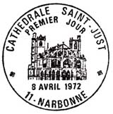 Oblitération 1er jour à Narbonne le 8 avril 1972