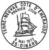 Oblitération 1er jour à Dinard le 6 mai 1972