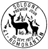 Oblitération 1er jour à Romorantin le 30 septembre 1972