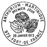 Oblitération 1er jour à Fort-de-France le 20 janvier 1973