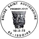 Oblitération 1er jour à Issoire le 10 février 1973
