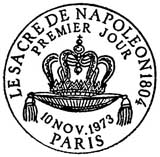 Oblitération 1er jour à Paris le 10 novembre 1973