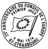 Oblitération 1er jour à Strasbourg le 4 mai 1974