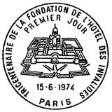 Oblitération 1er jour à Paris le 15 juin 1974