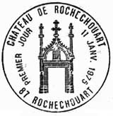 Oblitération 1er jour au Chateau de Rochechouart le 11 janvier 1975