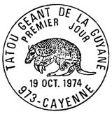 Oblitération 1er jour à Cayenne le 19 octobre 1974