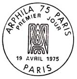 Oblitération 1er jour à Paris le 19 avril 1975