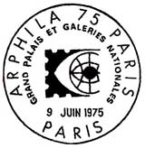 Oblitération 1er jour à Paris le 9 juin 1975