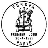 Oblitération 1er jour à Paris et Strasbourg le 26 avril 1975