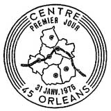 Oblitération 1er jour à Orléans le 31 janvier 1976