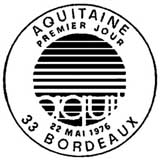 Oblitération 1er jour à Bordeaux le 22 mai 1976