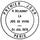 Oblitération 1er jour à Paris le 24 juillet 1976