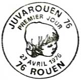 Oblitération 1er jour à Rouen le 27 avril 1976