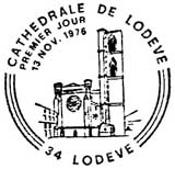 Oblitération 1er jour à Lodève le 13 novembre 1976