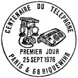 Oblitération 1er jour à Paris et Riquewihr le 25 septembre 1976