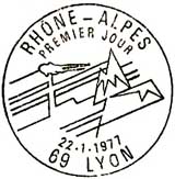 Oblitération 1er jour à Lyon le 21 janvier 1977