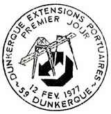 Oblitération 1er jour à Dunkerque le 12 février 1977