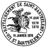Oblitération 1er jour à Saint-Barthélemy le 19 janvier 1978